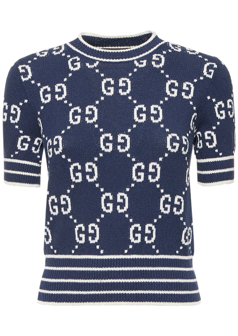 Gucci Gg Cotton Blend Knit Top