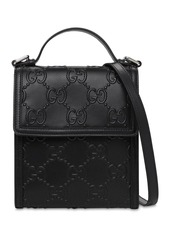 Gucci Gg Debossed Leather Crossbody Bag