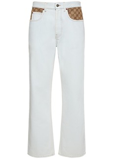 Gucci Gg Detail Washed Organic Cotton Jeans