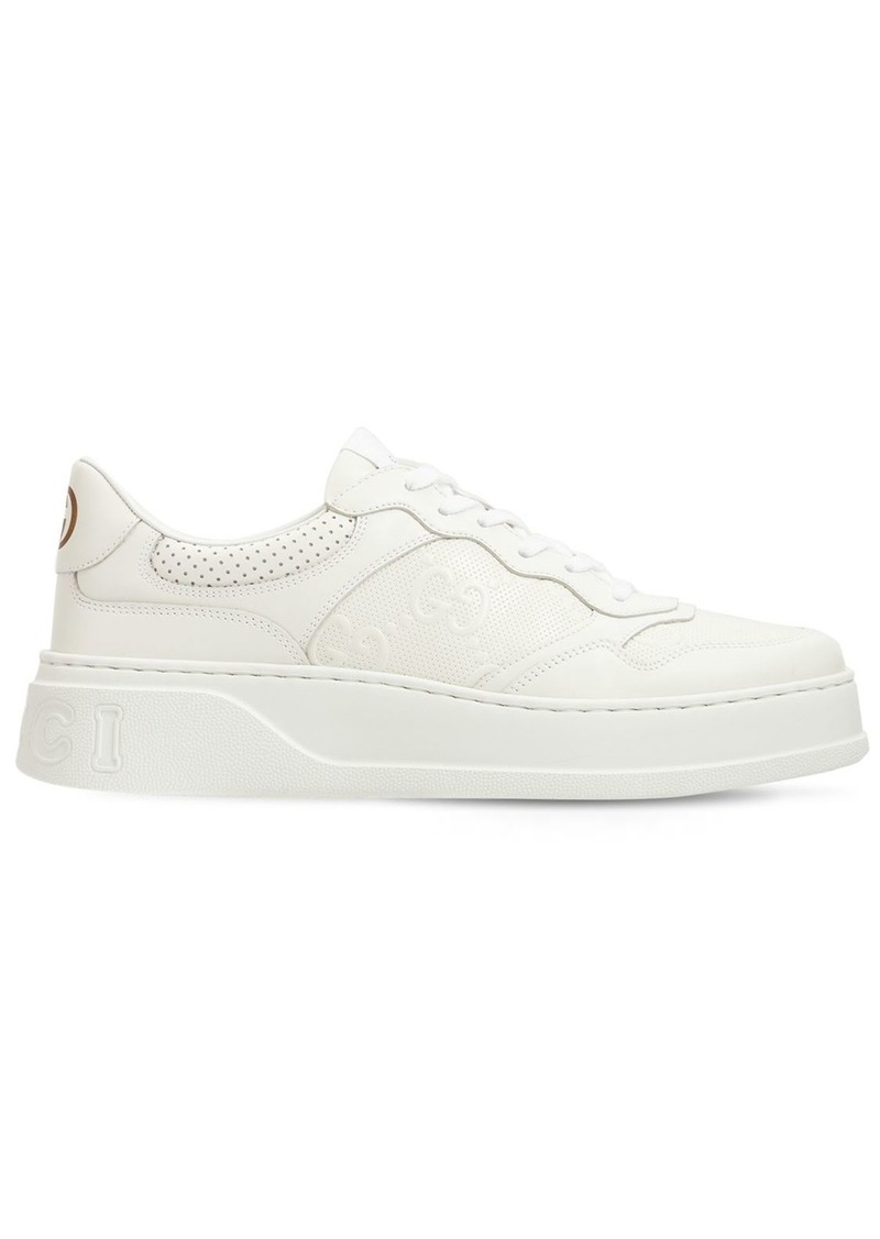 Gucci Gg Embossed Leather Sneakers