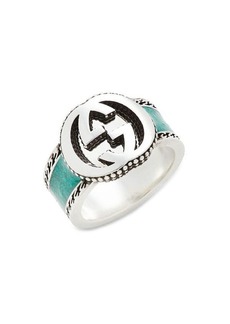 Gucci GG Enamel & Silver Ring