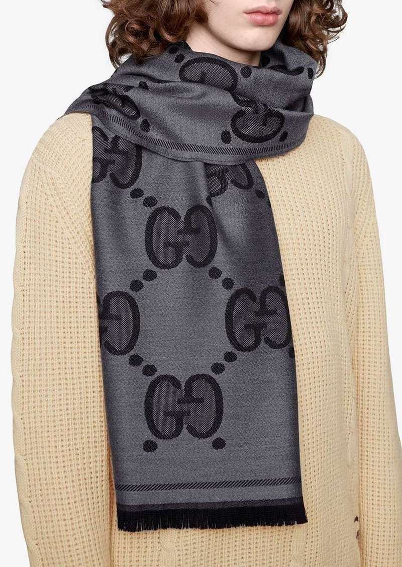 wool gg jacquard scarf