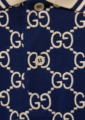 Gucci Gg Jacquard Stretch Cotton Blend Polo