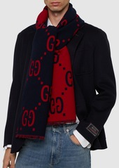 Gucci Gg Jacquard Wool & Silk Scarf