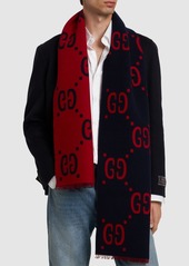 Gucci Gg Jacquard Wool & Silk Scarf