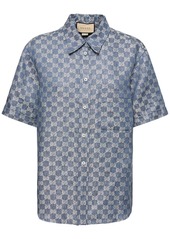 Gucci Gg Linen Jacquard Short Sleeve Shirt