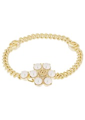 Gucci Gg Marmont & Faux Pearl Chain Bracelet