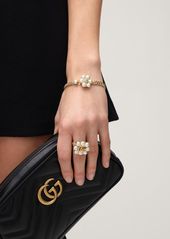 Gucci Gg Marmont & Faux Pearl Chain Bracelet