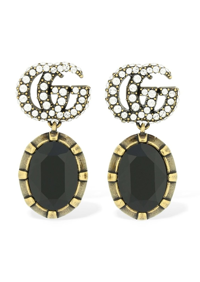 Gucci Gg Marmont Crystal Embellished Earrings