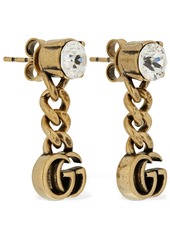 Gucci Gg Marmont Drop Earrings W/ Crystal