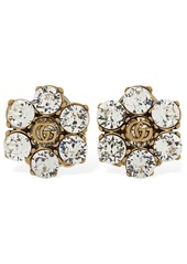 Gucci Gg Marmont Stud Earrings W/ Crystal