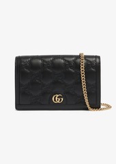 Gucci Gg Matelassé Leather Wallet Bag W/chain