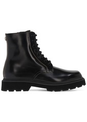 Gucci Gg Metal Leather Combat Boots