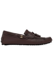 Gucci Gg Metal Leather Driver Loafers