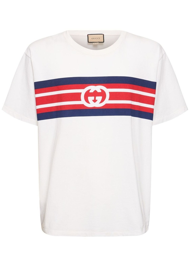 Gucci Gg Printed Cotton Jersey T-shirt