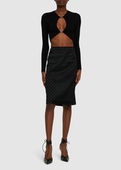 Gucci Gg Printed Silk Blend Duchesse Skirt