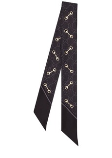 Gucci Gg Printed Silk Neck Bow