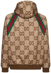 Gucci Gg Printed Tech Zip-up Hoodie