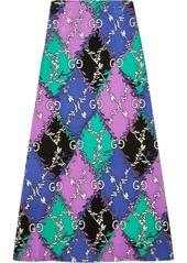 Gucci GG rhombus ramage print skirt