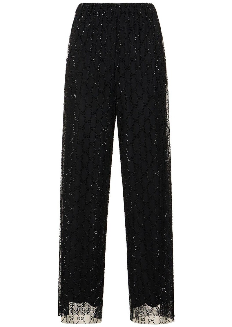 Gucci Gg Stretch Nylon Tulle Pants