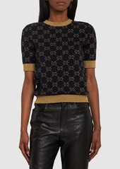 Gucci Gg Supreme Cotton & Lurex Knit Sweater