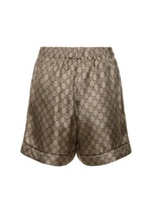 Gucci Gg Supreme Printed Silk Twill Shorts