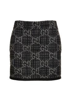 Gucci Gg Wool Blend Tweed Skirt