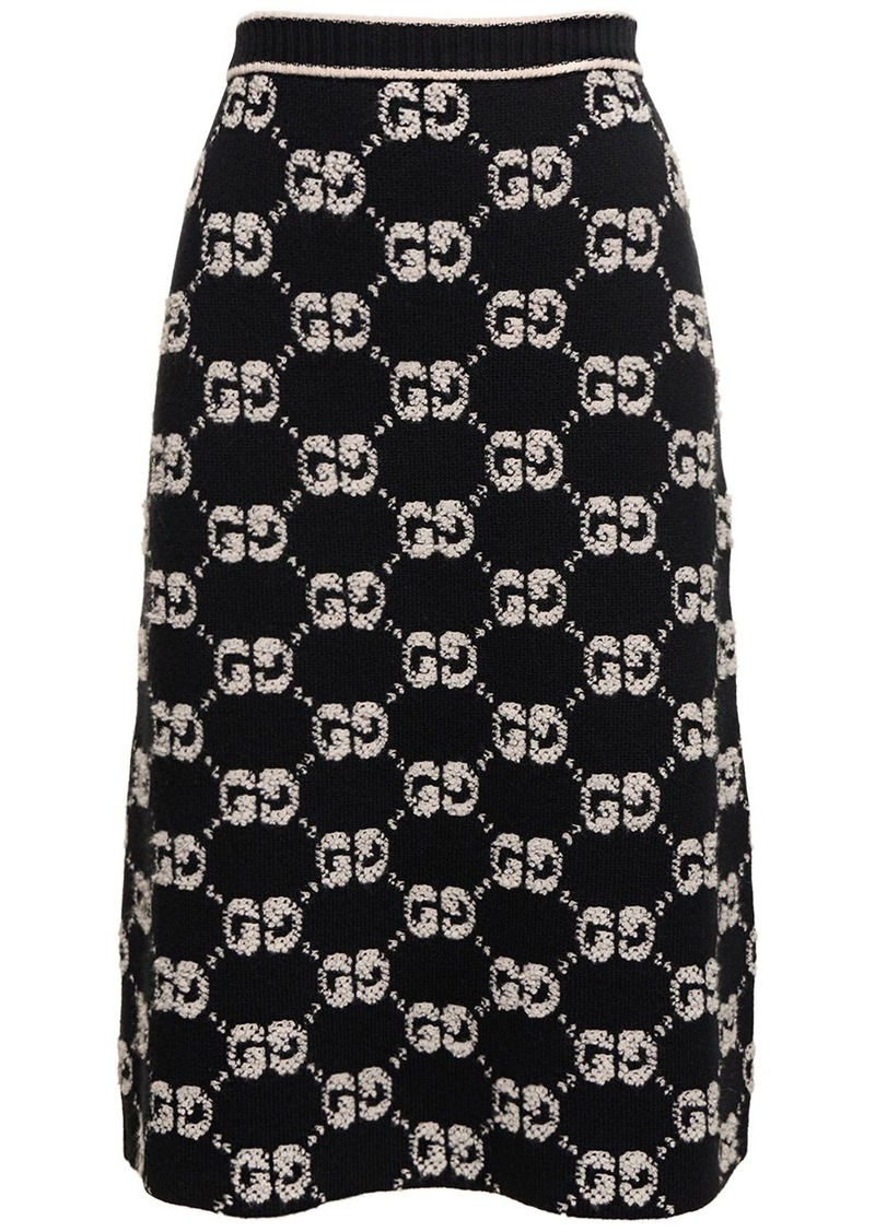 Gucci Gg Wool Bouclé Jacquard Skirt