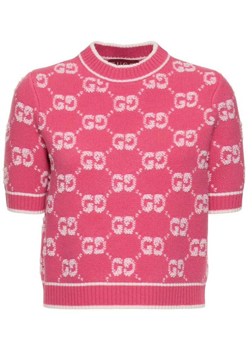 Gucci Gg Wool Bouclé Jacquard Top