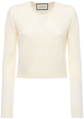 Gucci Gg Wool Knit Cropped Crewneck Top