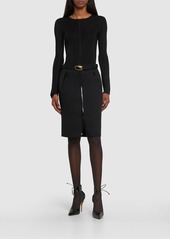 Gucci Grain De Poudre & Wool Skirt