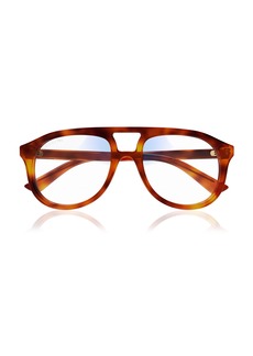 Gucci - Aviator-Frame Acetate Sunglasses - Brown - OS - Moda Operandi