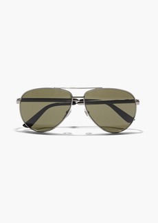 Gucci - Aviator-style gunmetal-tone sunglasses - Metallic - OneSize