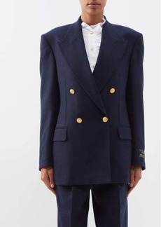 Gucci - Double-breasted Cashmere-twill Blazer - Womens - Navy