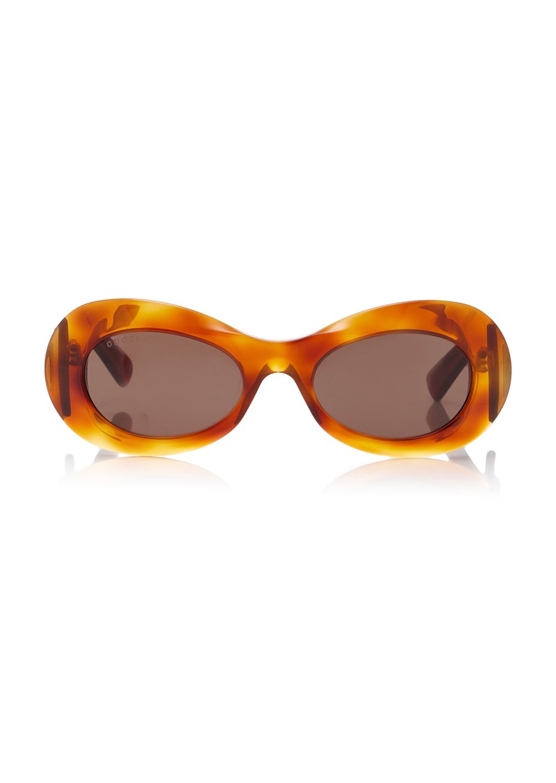 Gucci - Fifth Avenue Round-Frame Acetate Sunglasses - Brown - OS - Moda Operandi