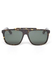Gucci Eyewear - Flat-top D-frame Acetate Sunglasses - Womens - Green Brown