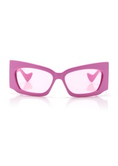 Gucci - Geometric-Frame Acetate Sunglasses - Pink - OS - Moda Operandi