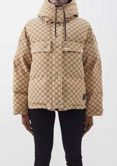 Gucci - GG-jacquard Quilted Cotton-blend Canvas Down Coat - Womens - Light Brown Multi