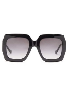 Gucci Eyewear - Gg-logo Oversized Square Acetate Sunglasses - Womens - Black
