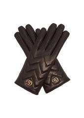 Gucci - GG Marmont Chevron-quilted Leather Gloves - Womens - Black