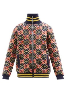 Gucci - GG Psychedelic-jacquard Knitted Wool Track Jacket - Mens - Navy Multi