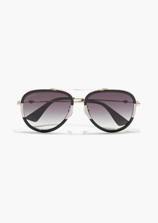 Gucci - Aviator-style gold-tone and enamel sunglasses - Metallic - OneSize
