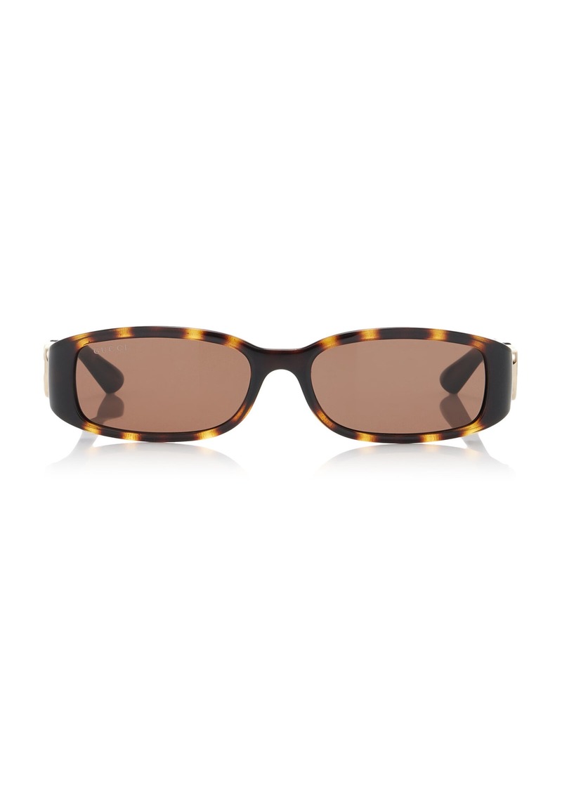 Gucci - Hailey Square-Frame Acetate Sunglasses - Brown - OS - Moda Operandi