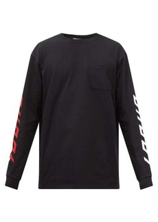 Gucci - Logo-print Cotton-jersey Long-sleeved T-shirt - Mens - Black