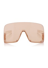 Gucci - Mask-Frame Acetate Sunglasses - Pink - OS - Moda Operandi