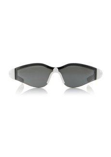 Gucci - Mask-Frame Acetate Sunglasses - White - OS - Moda Operandi
