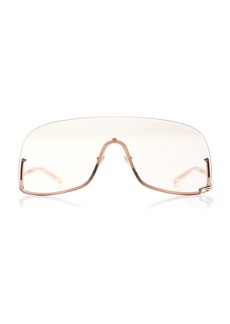 Gucci - Mask-Frame Metal; Bio-Nylon Sunglasses - Pink - OS - Moda Operandi