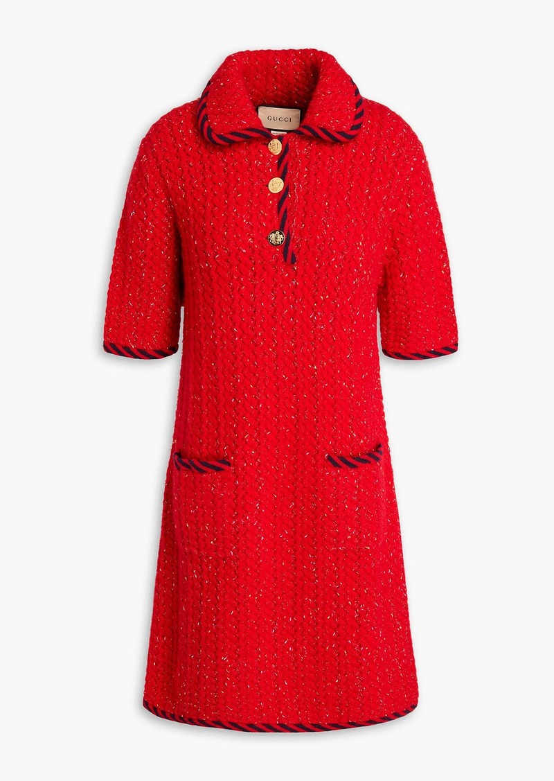 Gucci - Metallic wool-blend mini dress - Red - M