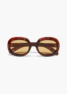 Gucci - Oval-frame tortoiseshell acetate sunglasses - Brown - OneSize