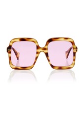 Gucci - Oversized Rectangular-Frame Acetate Sunglasses - Brown - OS - Moda Operandi